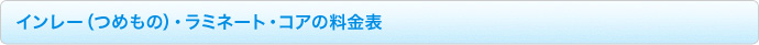 インレー（つめもの）・ラミネート・コアの料金表